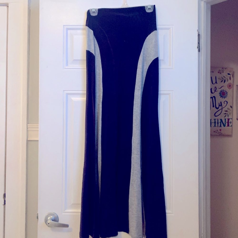 Blue & Gray Maxi Skirt